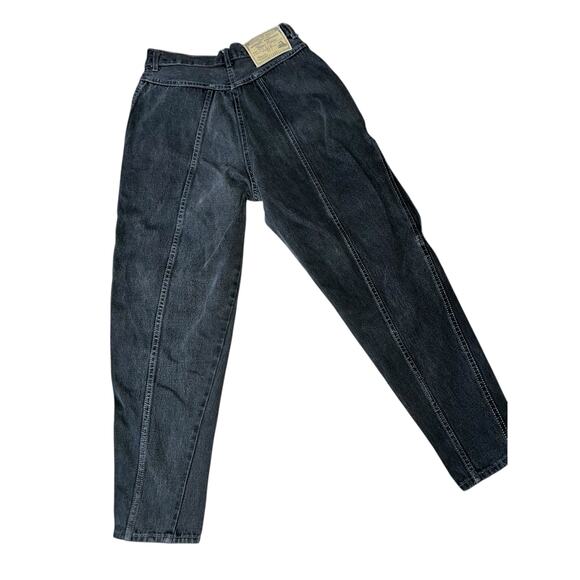 Vintage Gitano Jeans Black High Waist Tapered cargo Pleated Denim 90s sz 13/14 - Picture 11 of 11